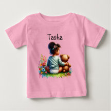 Baby Girl und ihr Teddy Bear | PERSONALISIERT