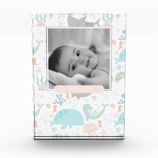 Baby Girl under Sea Foto Block (Vorderseite)