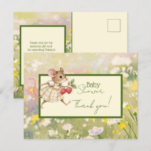 Baby Girl Woodland Animal Dusche Vielen Dank Postkarte