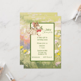 Baby Girl Woodland Animal Shower Einladung