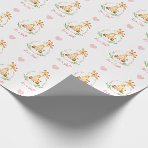 Baby Girl Wrapping Paper Pink Giraffe Es ist ein M Geschenkpapier