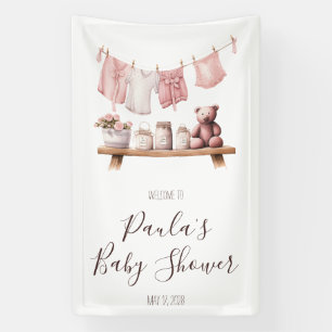 Baby Girl's Clothes Babydusche Begrüßungszeichen Banner