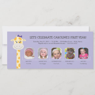 Baby Girl's erstes Geburtstag Jahr Einladung