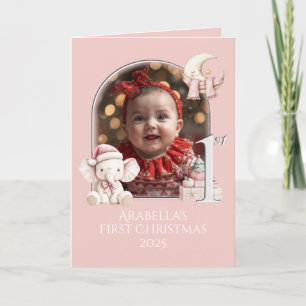 Baby Girls Erstes Weihnachtsfoto** Feiertagskarte