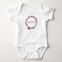 Baby Girls First Christmas Blume Wreath and Name