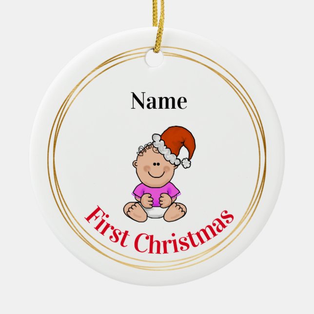 Baby Girl's First Christmas Ornament (Vorne)