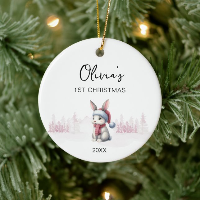Baby Girl's First Christmas Ornament 2023 modern (Baum)