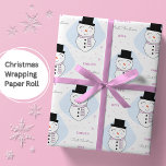 Baby Girls First Christmas Winter Snowman Pink Geschenkpapier<br><div class="desc">Machen Sie Ihr Weihnachtsfest mit super niedlichem Schneemannspapier. Aktualisieren Sie einfach den Namen und das Jahr und vergewissern Sie sich,  dass Sie meine Sammlung für viele weitere Auswahlmöglichkeiten Karo.</div>