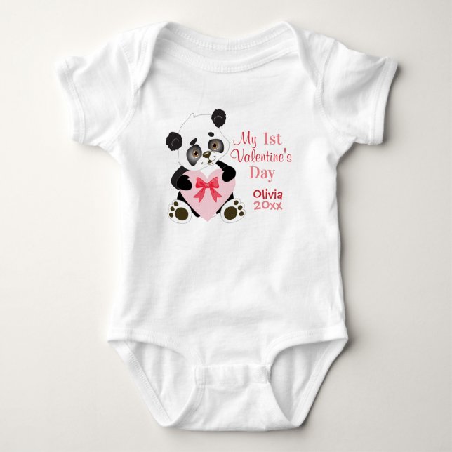 Baby Girl's First Valentine Day Strampler (Vorderseite)