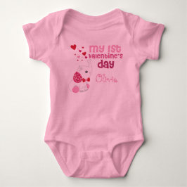 Baby Girl's First Valentine's Day Niedlich Pink Strampler