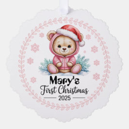 Baby Girl's First Xmas Ornament - Personalisiert