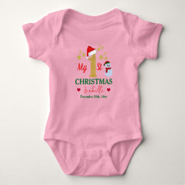 Baby Girls Niedlich Pink 1. Weihnachtsfeiertag Baby Strampler