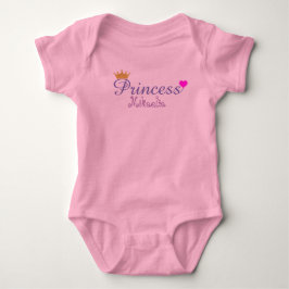 Baby Girl's Pink & Gold Crown Princess Custom Strampler