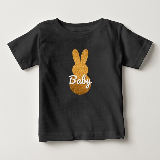 Baby Glitzer Bunny Bodysuit - Niedliches Familienf T-shirt (Vorderseite)