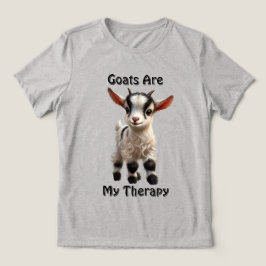Baby Goat mit Fluffy Fur und hellen Ausdrücken Tri-Blend Shirt