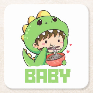 Baby Godzilla Rechteckiger Pappuntersetzer