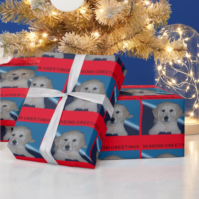Baby Golden Retriever Wrapping Paper Geschenkpapier (Feiertage)