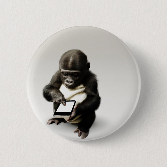 Baby gorilla Button / チビゴリラの缶バッジ　Gorilla Life (Vorderseite)