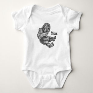 Baby Gorilla Romper, Vintage Etchings, Niedlich. Baby Strampler