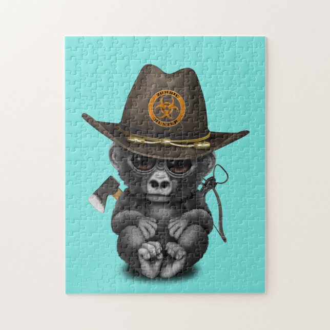 Baby-Gorilla-Zombie-Jäger Puzzle (Vertikal)