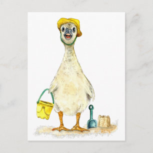 Baby Gosling am Strand Postkarte