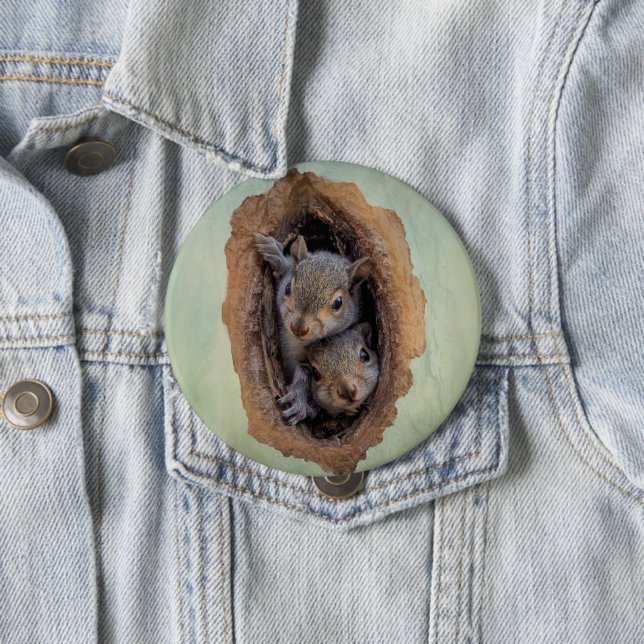 Baby Gray Eichhörnchen Weihnachten Button (Beispiel)