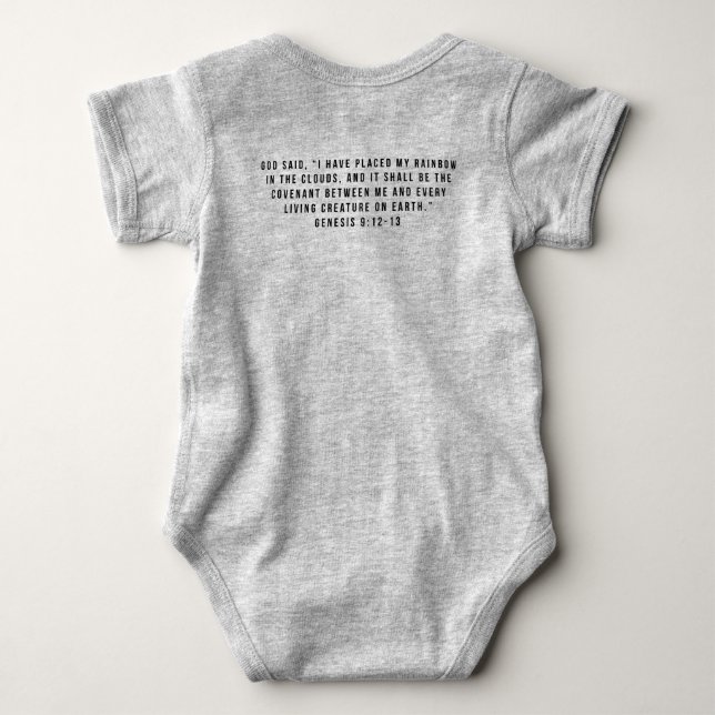 Baby Gray Snap T-Shirt Gottes Versprechen Strampler (Rückseite)