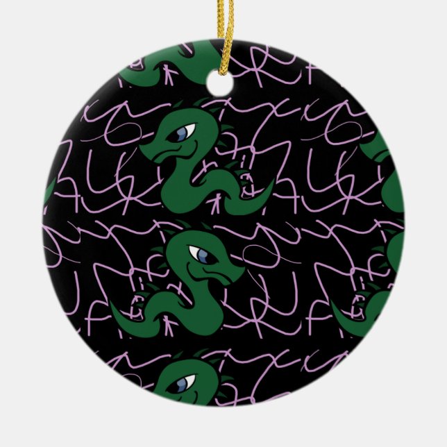 Baby Green Dragon Keramik Ornament (Vorne)