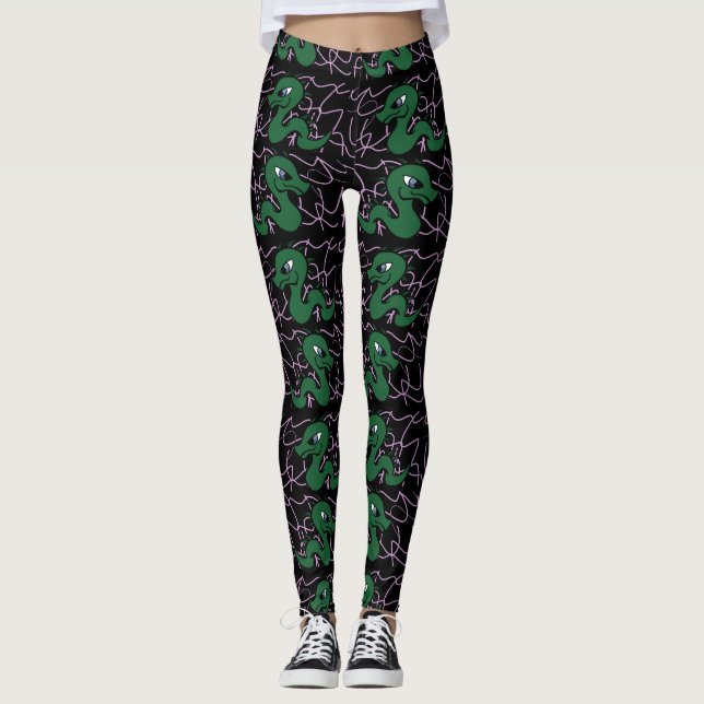 Baby Green Dragon Muster Leggings (Vorderseite)
