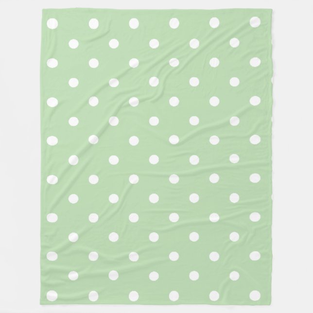 Baby Green Polka Dots Fleecedecke (Vorderseite)