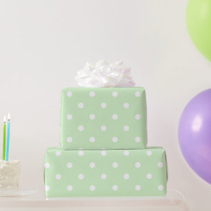 Baby Green Polka Dots Geschenkpapier