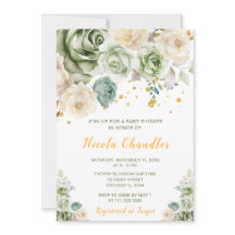 Baby Green und Cream Floral Baby Dusche