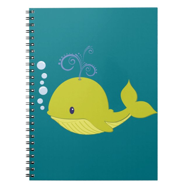 Baby Green Whale Notizblock (Vorderseite)