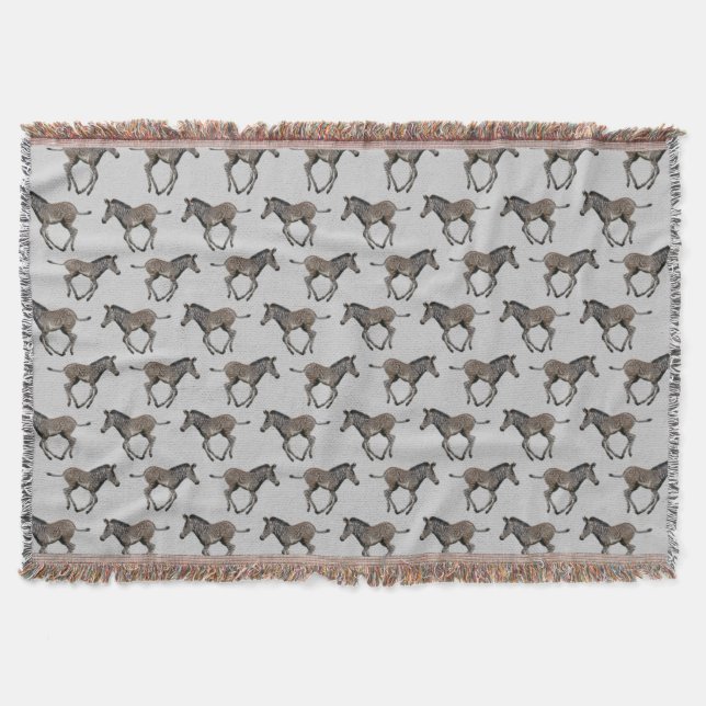 Baby Grevy's Zebra Throw Blanket (Light Gray) Decke (Vorderseite)