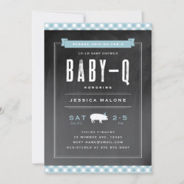 Baby GRILLEN Gingham mit Babydusche Einladung