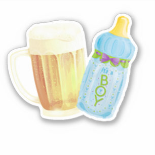 Baby GRILLEN und Beer   Thema Sommerdusche im Frei Aufkleber