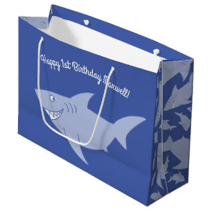 Baby-Haifisch-1. Geburtstags-Geschenk-Tasche Große Geschenktüte