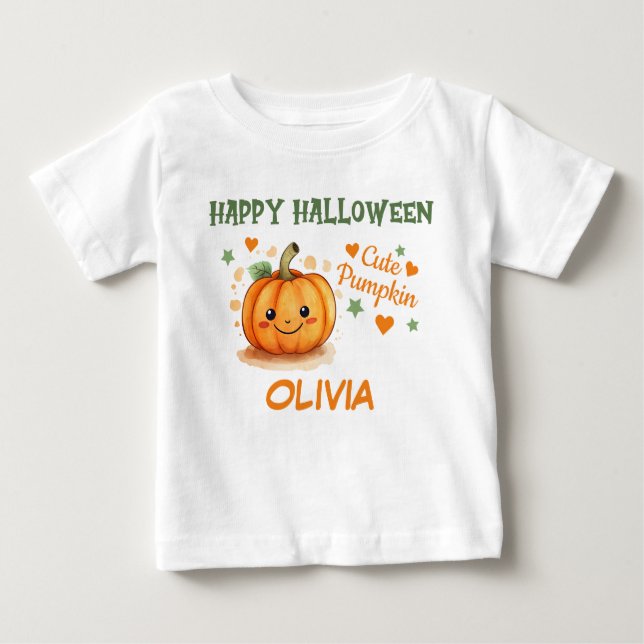 Baby Halloween Niedlich Pumpkin Baby T-shirt (Vorderseite)