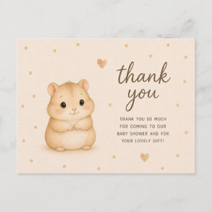 Baby-Hamster-Baby-Shower-Dankeschön Postkarte