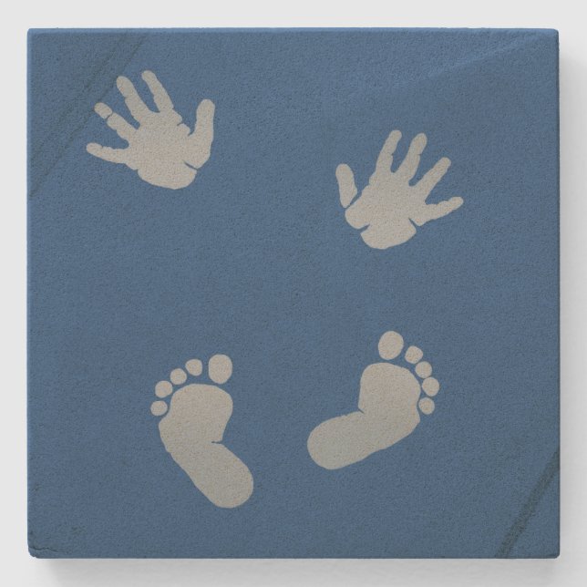 Baby-Hände und Füße Untersetzer- Steinuntersetzer (Vorderseite)