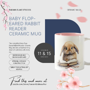 Baby Hängeohren-Hasen-Leser-Tasse Zweifarbige Tasse