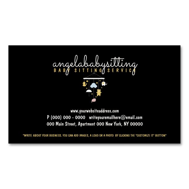 Baby Hanging Toys Duck Elephant Cloud Magnetische Visitenkarte (Vorderseite)