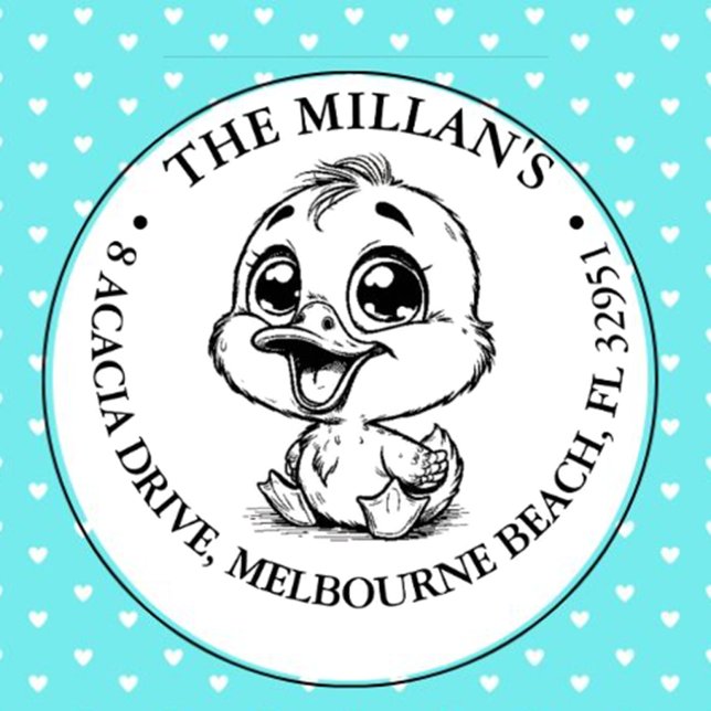 Baby Happy Duck theme Permastempel (Add a touch of charm to your projects with our Cheeky Fox Theme Self-Inking Stamp)