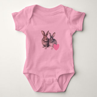Baby-Häschen-Liebe-Shirt Baby Strampler