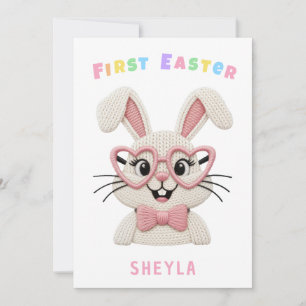 Baby-Hasen-Herzbrille zum ersten Ostern Feiertagskarte