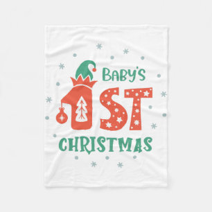 Baby hat sein erstes Weihnachten Fleecedecke