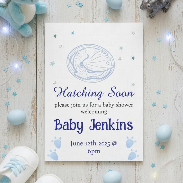 Baby Hatching dragon themed baby shower invitation Einladung (Von Creator hochgeladen)