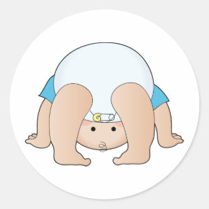 Baby Head Boy Runder Aufkleber