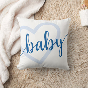 Baby Heart   Cerulean Blue Classic Blüh Script Kissen