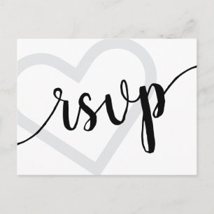 Baby Heart Classic Black Script Showantwort Postkarte